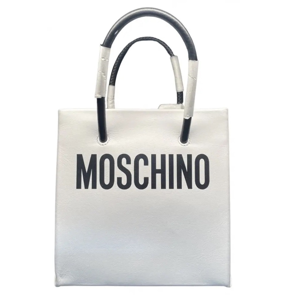 Moschino White Shopping Bag Cross Body / Hand Bag